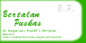 bertalan puskas business card